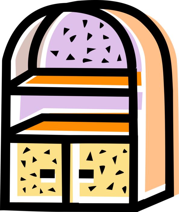 Vector Illustration of Home Furnishings Cupboard Storage Cabinet Furniture