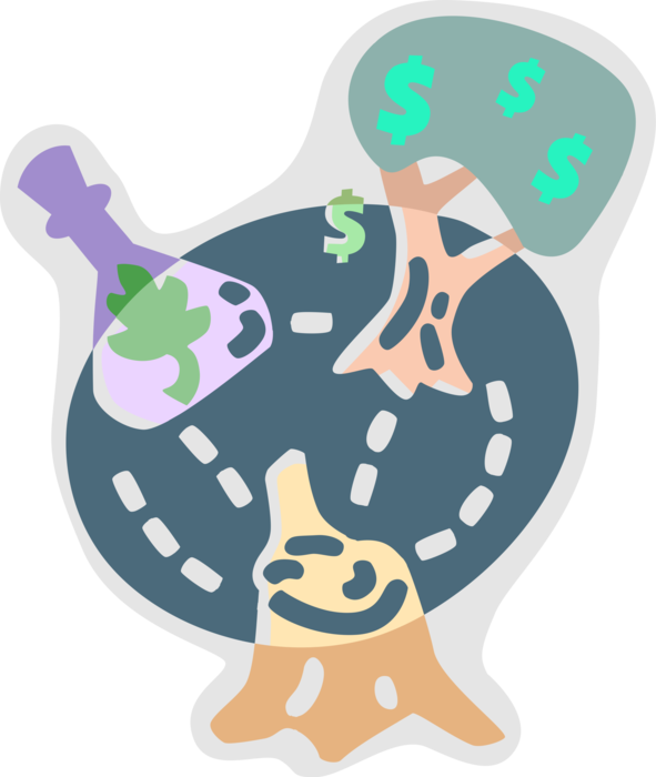 Vector Illustration of Economic Benefits of Genome-Guided Research of Plant Biology