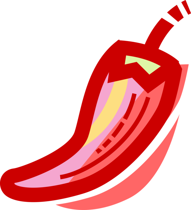 Vector Illustration of Cayenne Red Hot Chili or Chilli Pepper