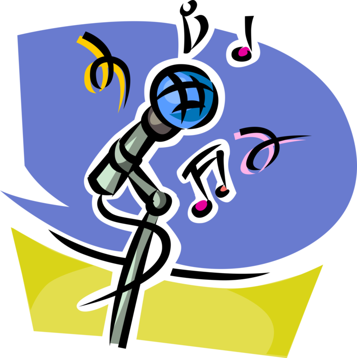 Vector Illustration of Acoustic-to-Electric Transducer Microphone or Mic