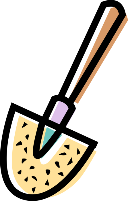 Vector Illustration of Shovel Tool for Digging and Lifting used in Construction, Gardening and Agriculture