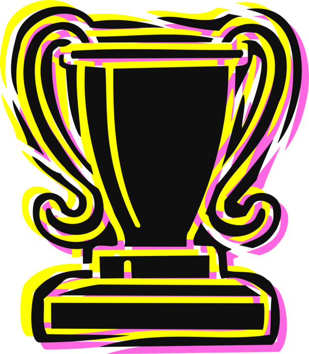 Vector Illustration of Trophy Recognizes Specific Achievement or Evidence of Merit