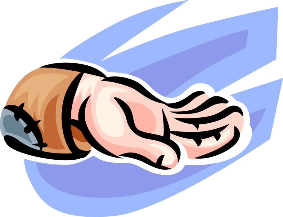 Vector Illustration of Panhandler Hand Accepts Handout Cash Money Donations