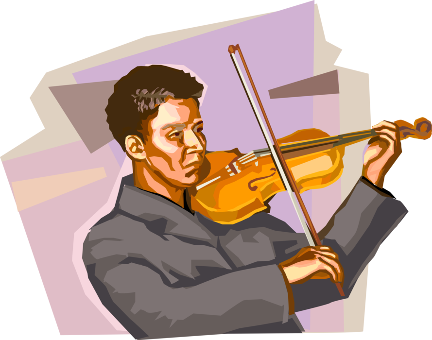 Vector Illustration of Violin or Fiddle Stringed Musical Instruments