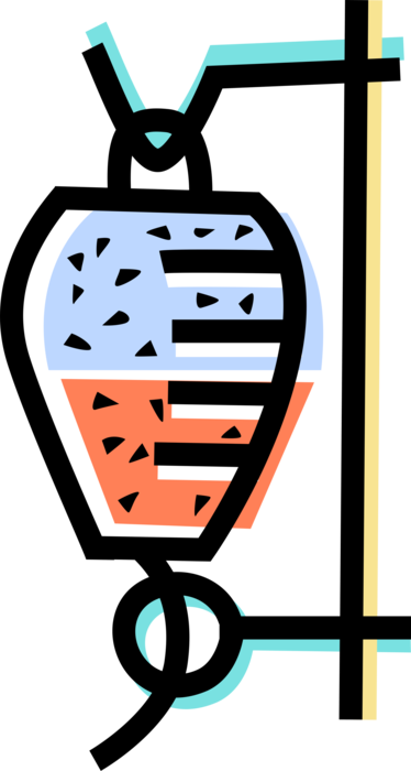 Vector Illustration of Medical Intravenous Therapy Blood Plasma Transfusion, IV Drip