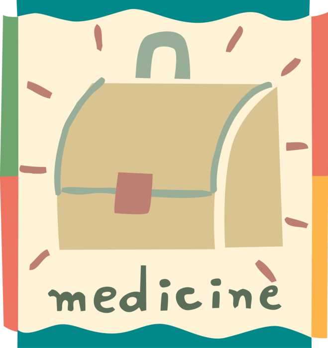 Vector Illustration of Medical Bag for Doctors, Nurses, Physician Assistants Transports Valuable Equipment