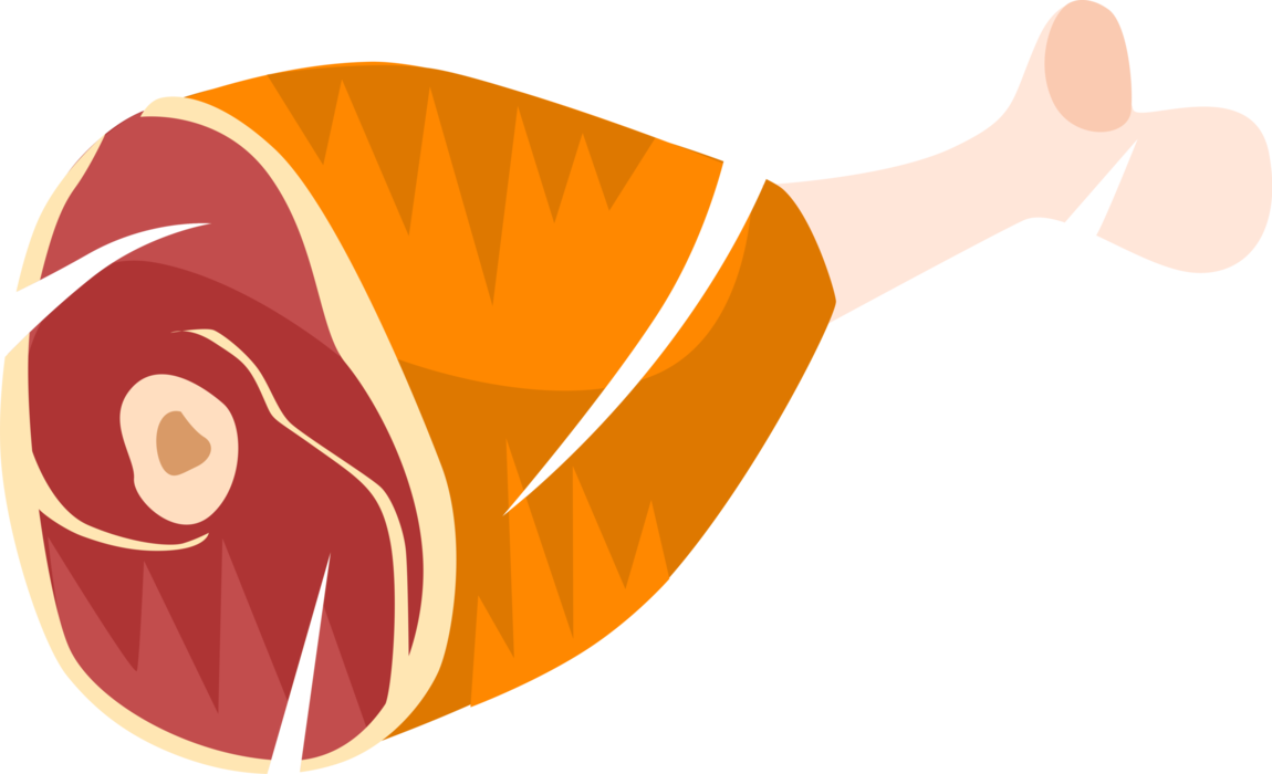 Vector Illustration of Fresh Leg of Pork Ham Meat