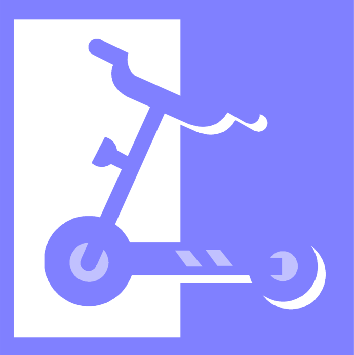 Vector Illustration of Foot-Powered Child's Scooter with Step-Through Frame