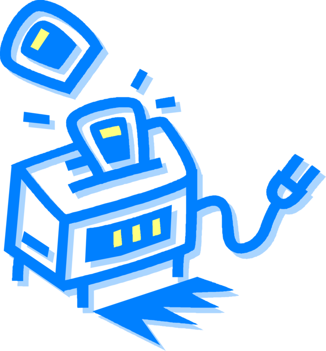 Vector Illustration of Small Electric Kitchen Appliance Toaster or Toast Maker 