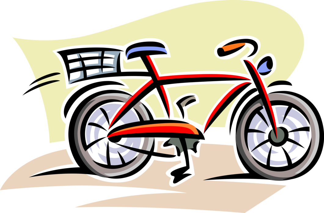 Vector Illustration of Bicycle Bike or Cycle Human-Powered, Pedal-driven, Single-Track Vehicle