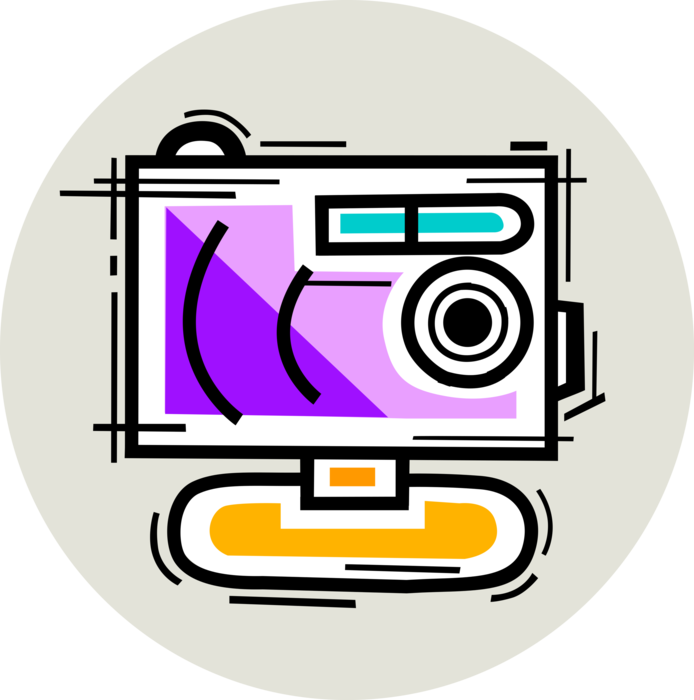 Vector Illustration of Optical Photography Camera Captures Photographic Images