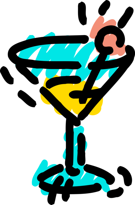 Vector Illustration of Martini Cocktail Alcohol Beverage Drink