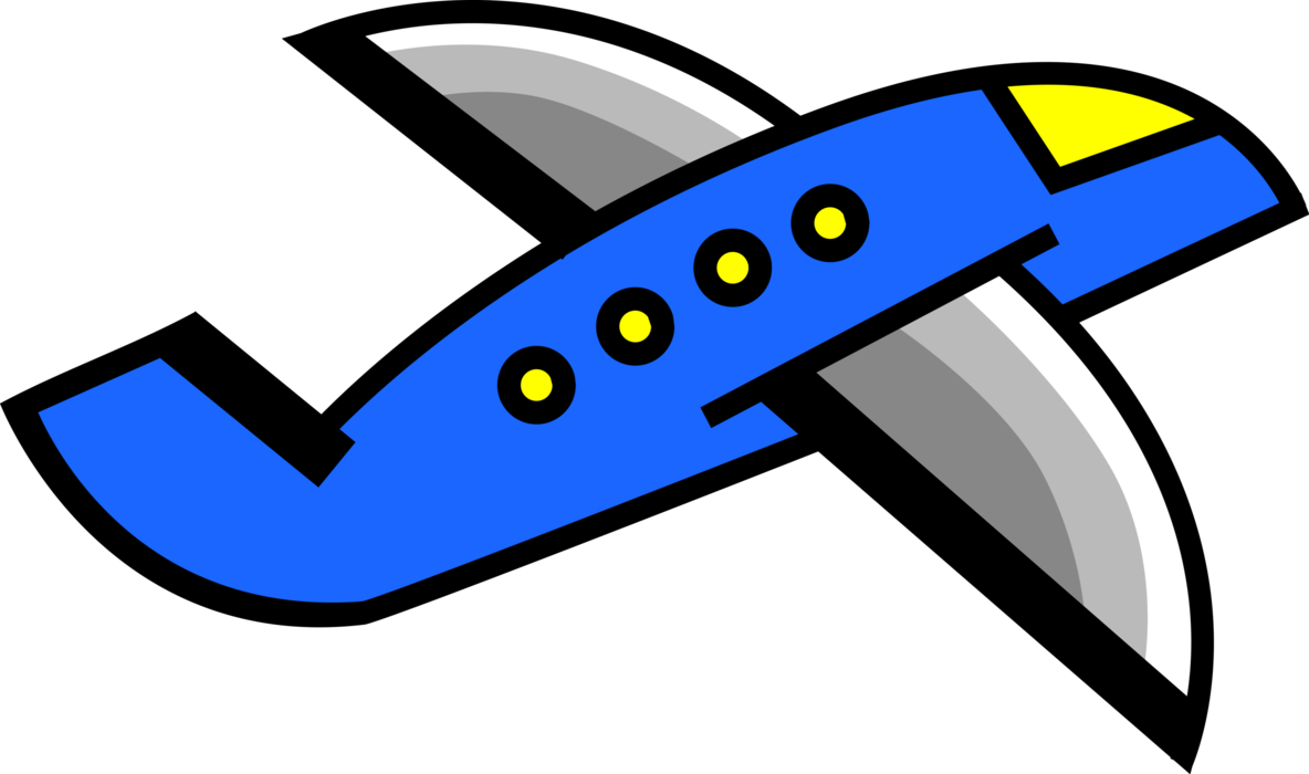 Vector Illustration of Commercial Airline Passenger Jet Aircraft Airplane in Flight