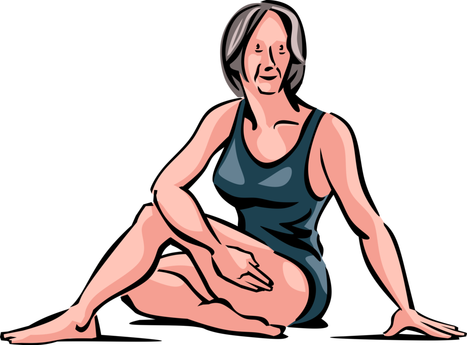 Vector Illustration of Retired Elderly Senior Citizen Enjoys Yoga Physical, Mental, and Spiritual Discipline