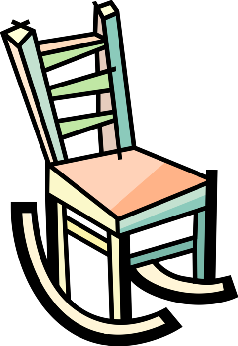 Vector Illustration of Gentle Motion Rocking Chair or Rocker Furniture