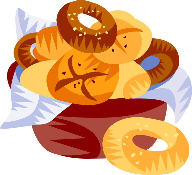 Vector Illustration of German Cuisine Breads and Rolls
