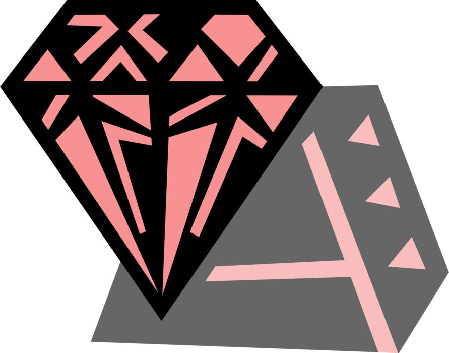 Vector Illustration of Allotrope of Carbon, Diamond Gemstone has Hardness and Thermal Conductivity