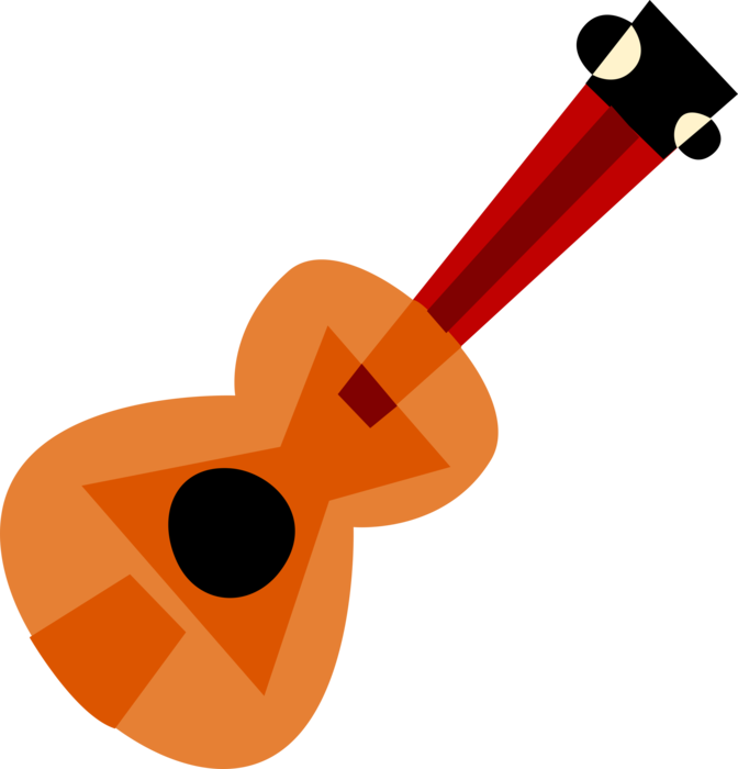 Vector Illustration of Acoustic Guitar Stringed Musical Instrument