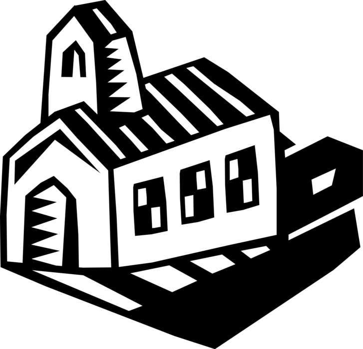 Vector Illustration of Religious Christian Church Place of Worship