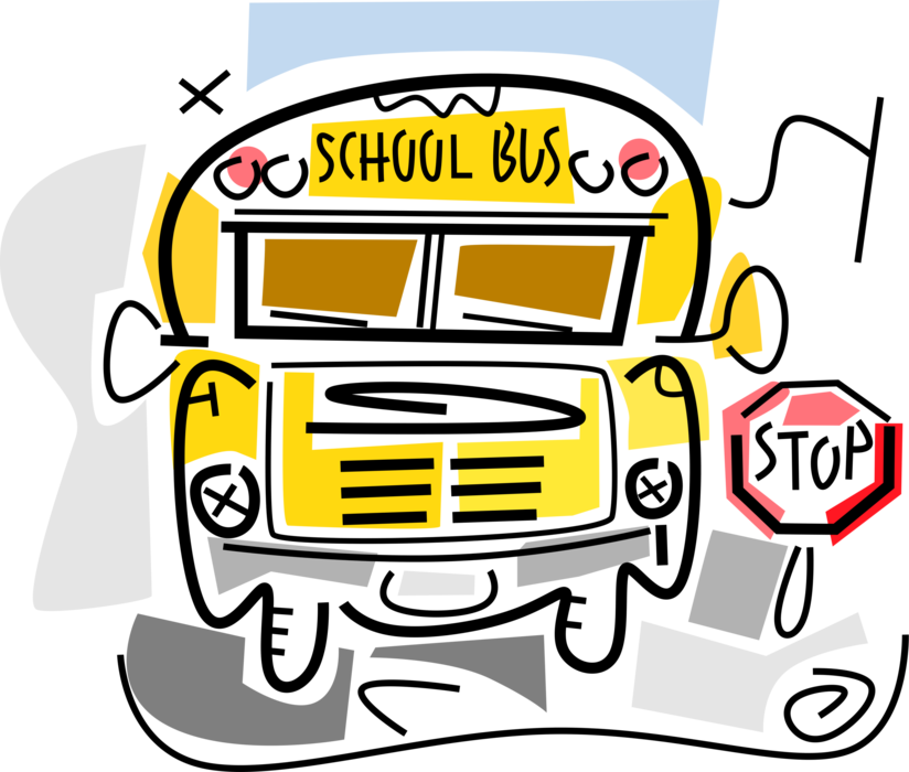 Vector Illustration of Schoolbus or School Bus used for Student Transport To and From School