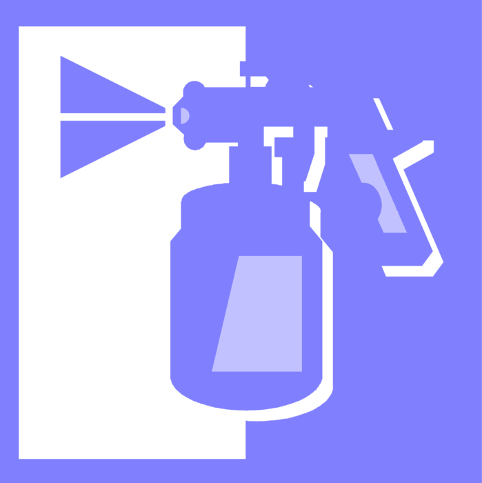 Vector Illustration of Airbrush Air-Operated Venturi Tool Sprays Paint