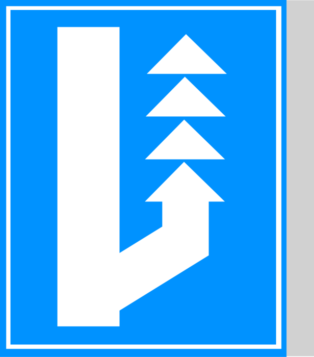 Vector Illustration of European Union EU Traffic Highway Road Sign, Lane for Slow Vehicles