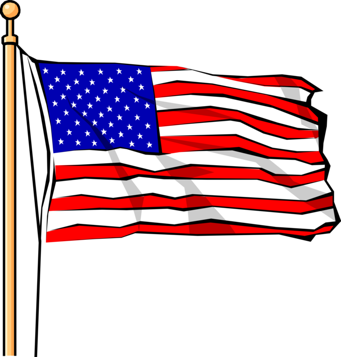 Vector Illustration of United States of America Stars and Stripes U.S.A. Flag