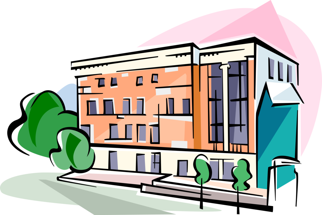 Vector Illustration of Slovenia National and University Library, NUK, Ljubljana