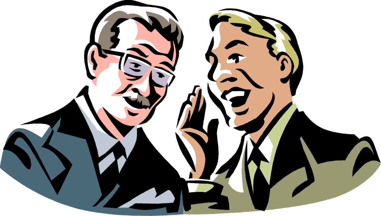 Vector Illustration of Businessmen Exchange Information Talking