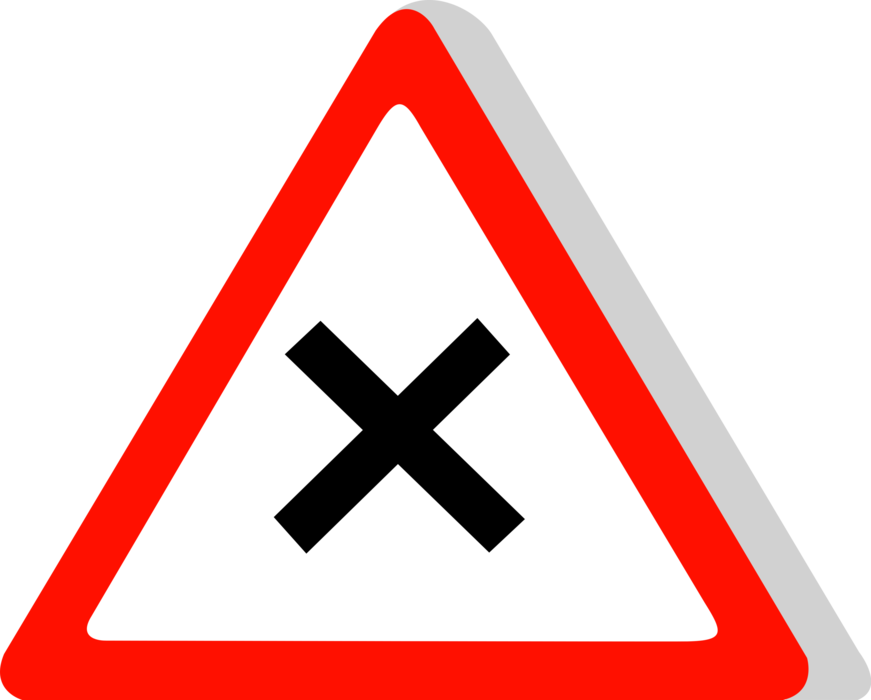 Vector Illustration of European Union EU Traffic Highway Road Sign, Cross Roads