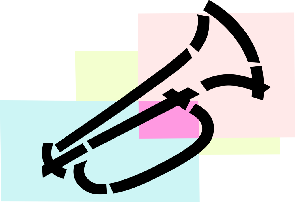 Vector Illustration of Trumpet Horn Brass Musical Instrument used in Classical and Jazz Ensembles