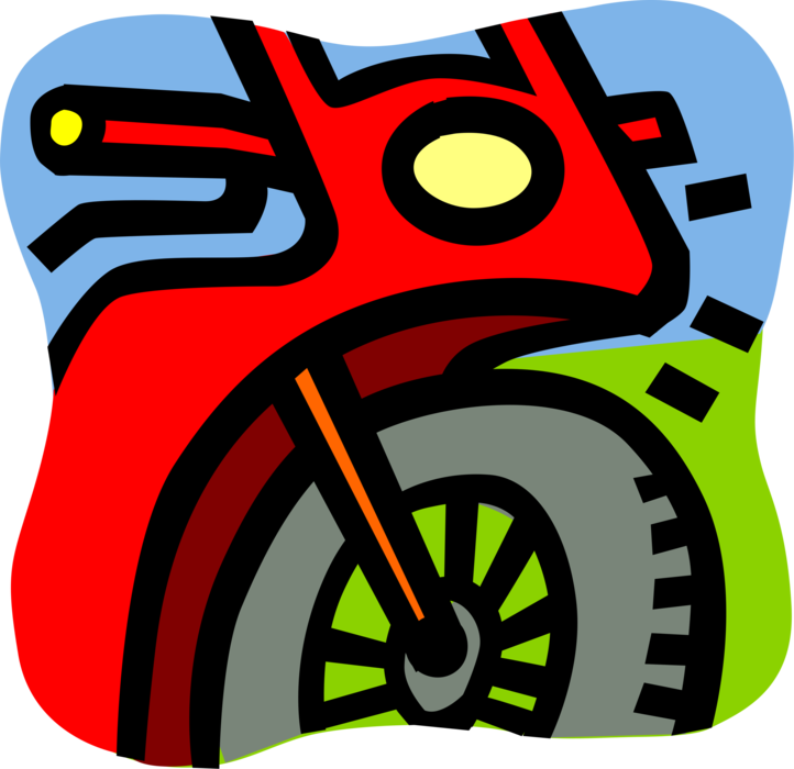 Vector Illustration of Street Bike Motorcycle or Motorbike Motor Vehicle