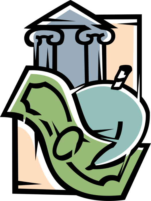 Vector Illustration of Bank Deposits and Investment with Cash Money Dollar with Financial Banking Institution