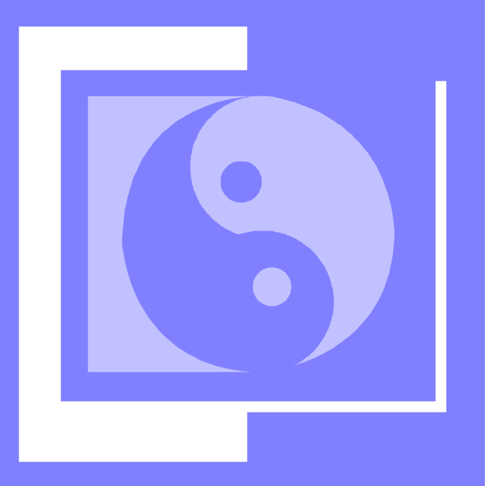 Vector Illustration of Chinese Philosophy Yin and Yang Says Opposite Forces are Complementary