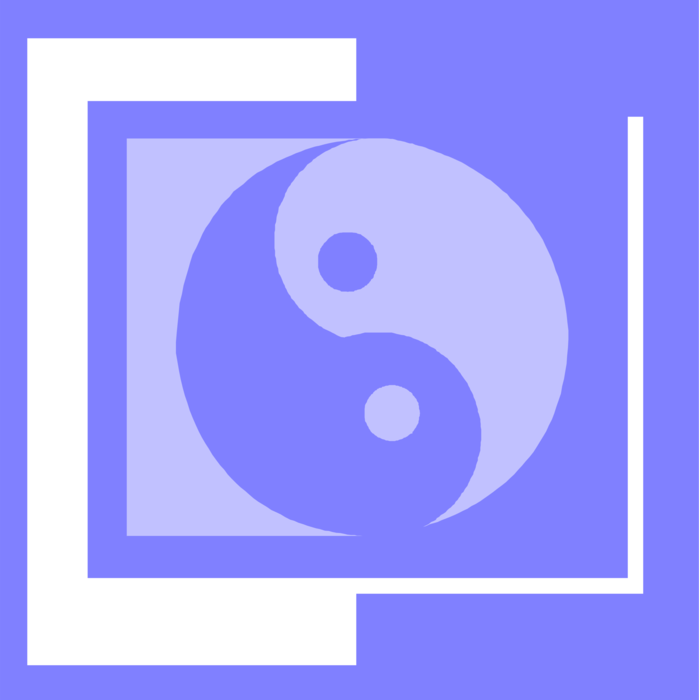 Vector Illustration of Chinese Philosophy Yin and Yang Says Opposite Forces are Complementary
