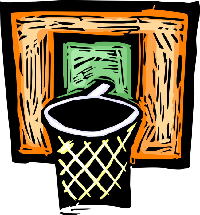 Vector Illustration of Sport of Basketball Game Hoop Net