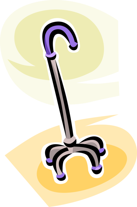 Vector Illustration of Walker or Walking Cane for Disabled or Elderly People Needing Balance or Stability