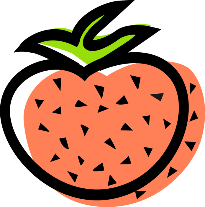 Vector Illustration of Garden Strawberry Edible Fruit