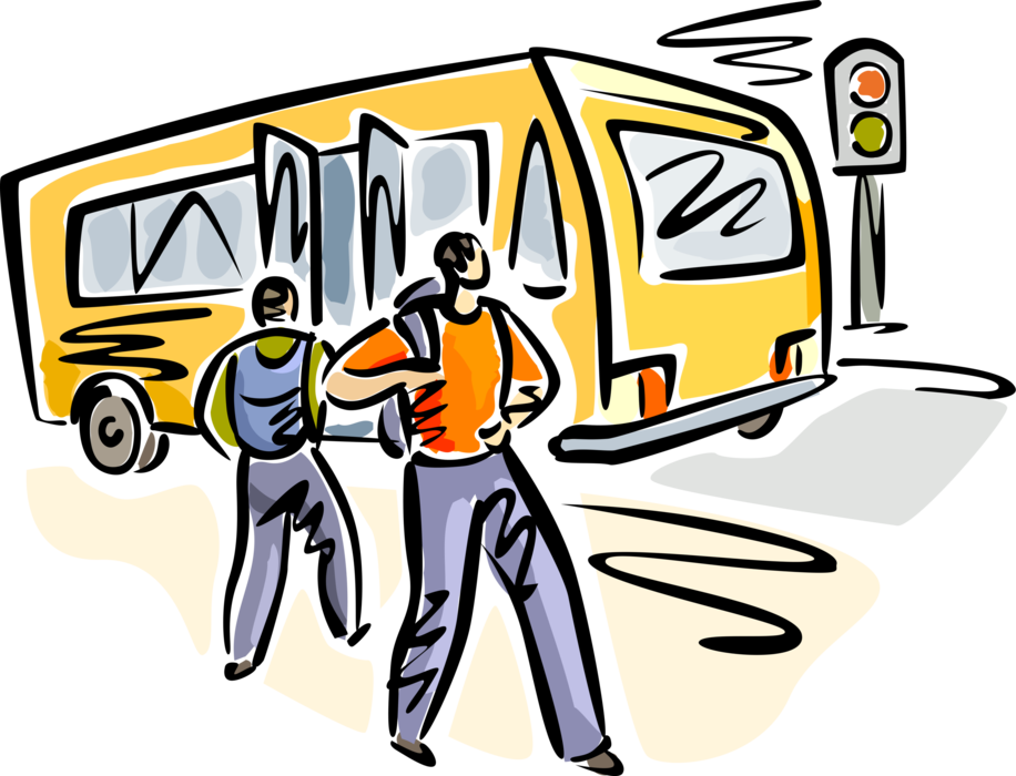 Vector Illustration of Schoolbus or School Bus used for Student Transport To and From School