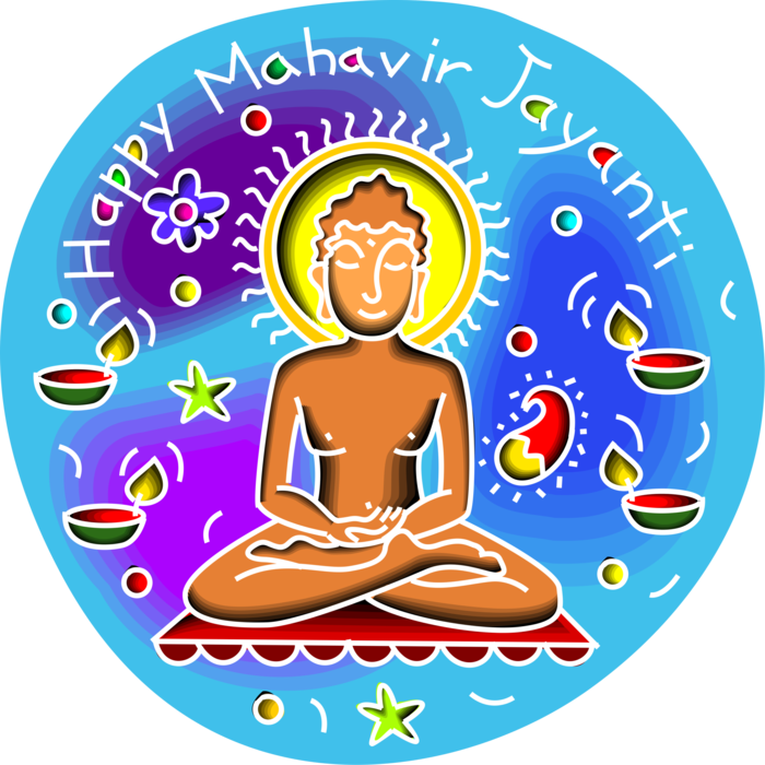 Vector Illustration of Mahavir Jayanti aka Mahavir Janma Kalyanak Religious Festival for Indian Religion Jains