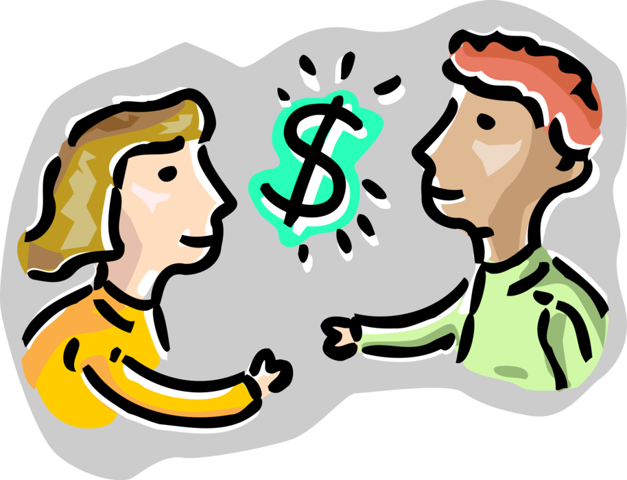 Vector Illustration of Business Colleagues Reach Financial Agreement and Shake Hands in Congratulations