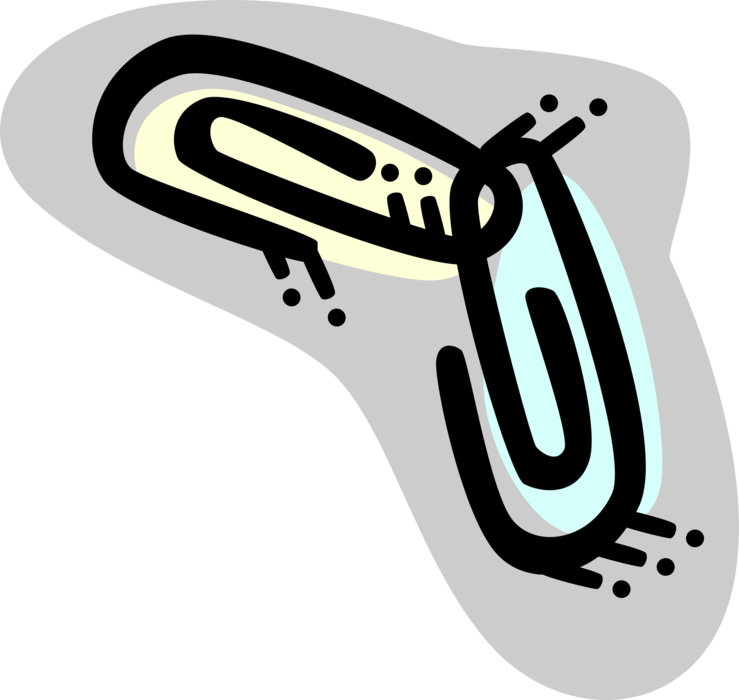 Vector Illustration of Paper Clip or Paperclip Office Stationery Tool used to Hold Together Sheets of Paper