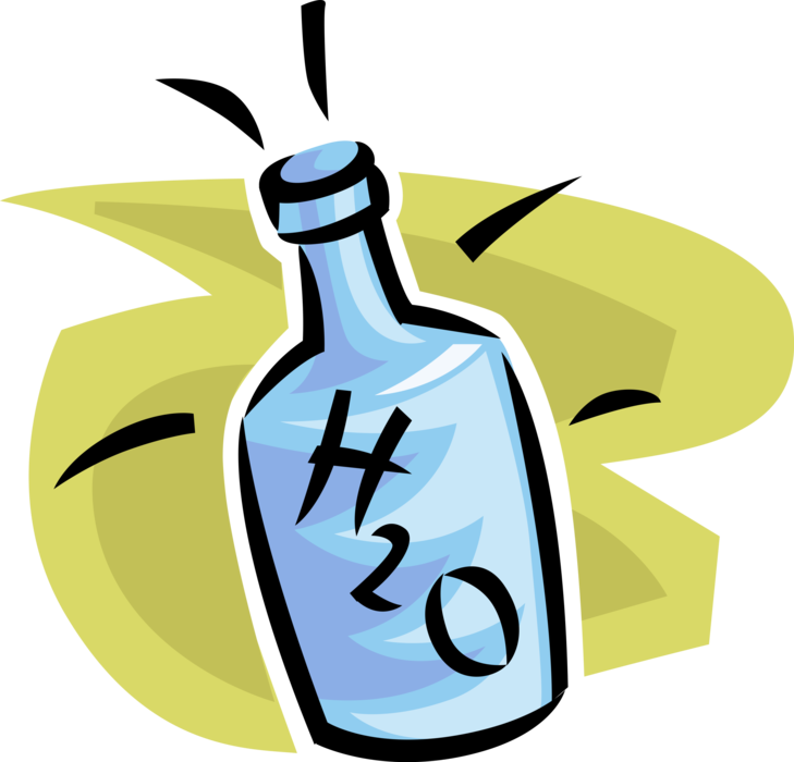 Vector Illustration of Bottle of H2O Water