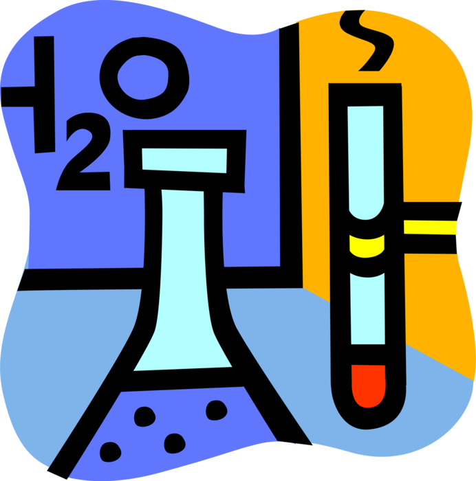 Vector Illustration of Laboratory Science Glassware Beakers, Flasks and Test Tubes