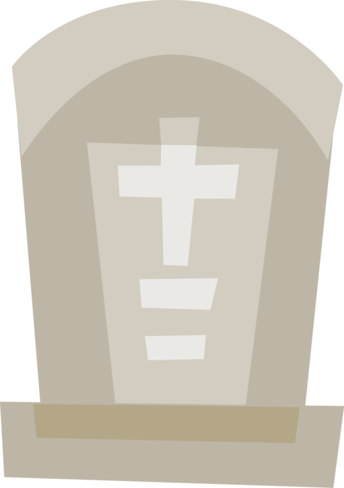 Vector Illustration of Graveyard Tombstone Cemetery Gravestone Marker