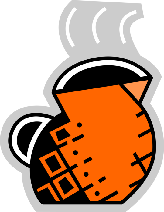 Vector Illustration of Coffee Pot Brews Fresh Coffee