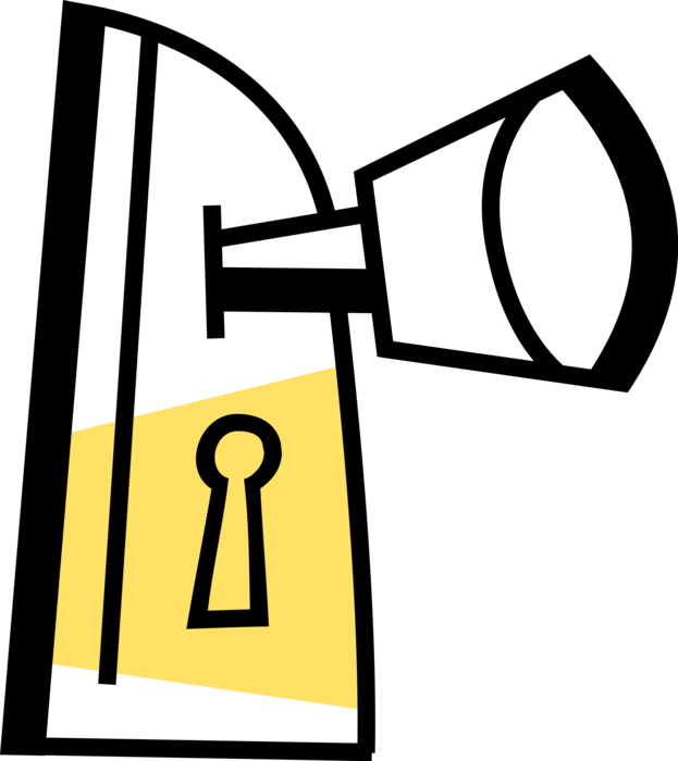 Vector Illustration of Door Knob or Door Handle Manually Opens or Closes Door