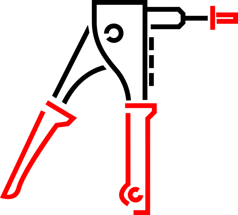 Vector Illustration of Riveter Rivet Gun Tool