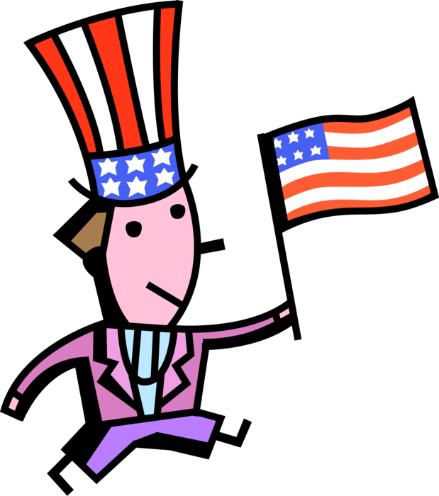 Vector Illustration of 4th of July Independence Day Uncle Sam National Personification of American Government