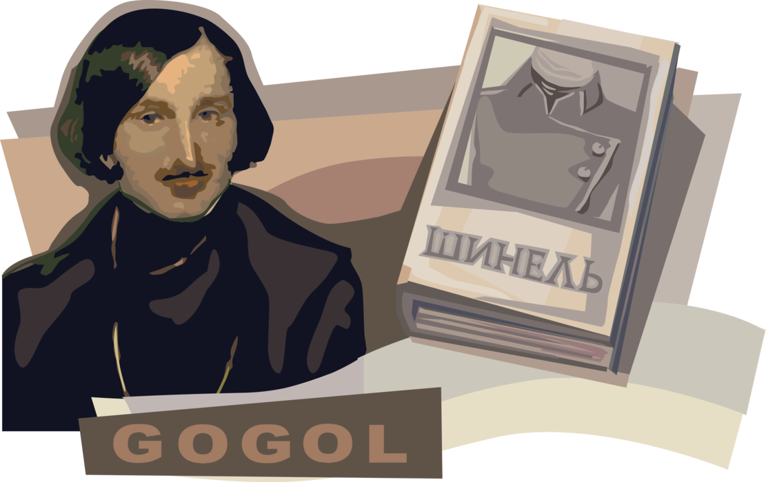 Vector Illustration of Nikolay Gogol, Russian Dramatist, Novelist, Short Story Writer